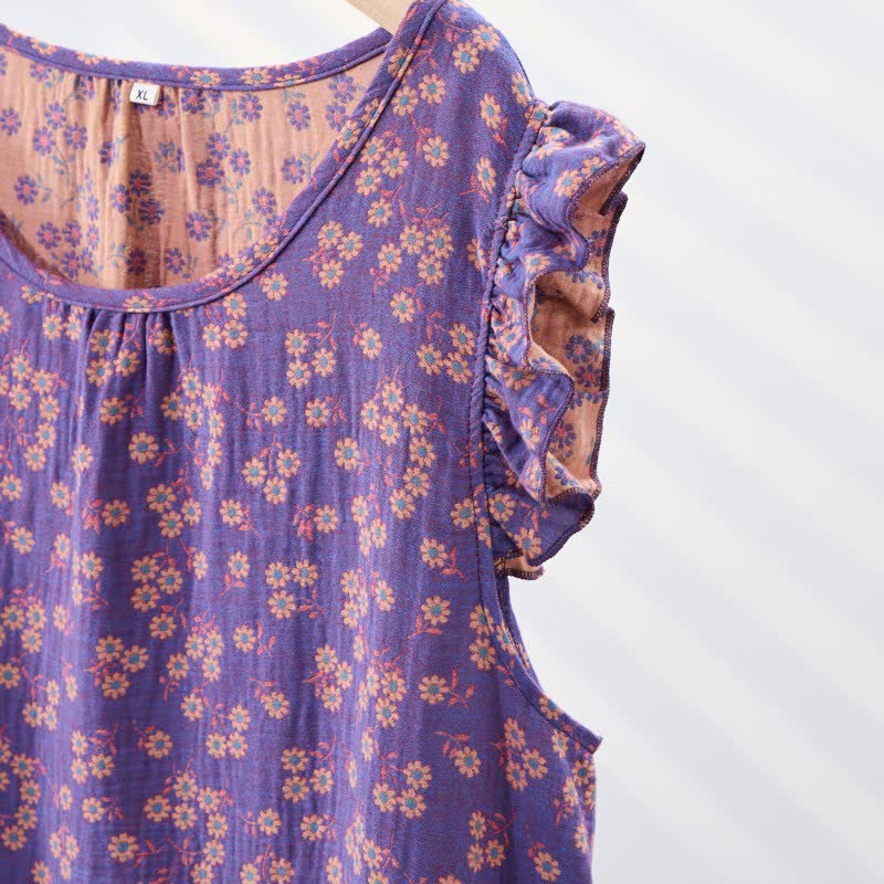 Country Daisy Pure Cotton Sleeveless Nightgown
