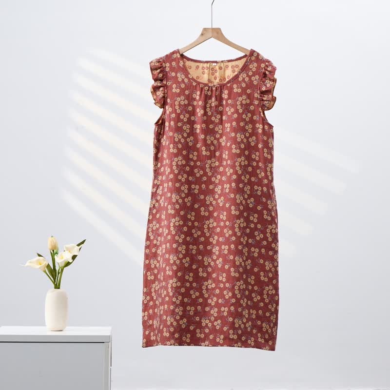 Country Daisy Pure Cotton Sleeveless Nightgown