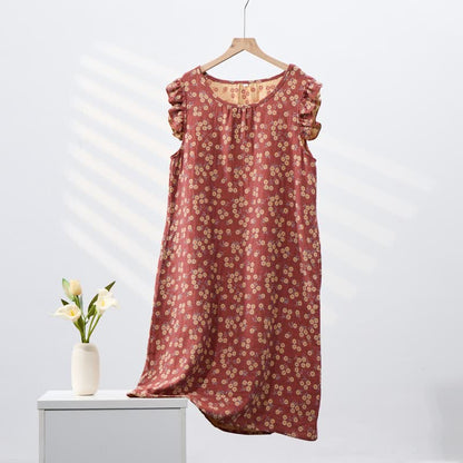 Country Daisy Pure Cotton Sleeveless Nightgown
