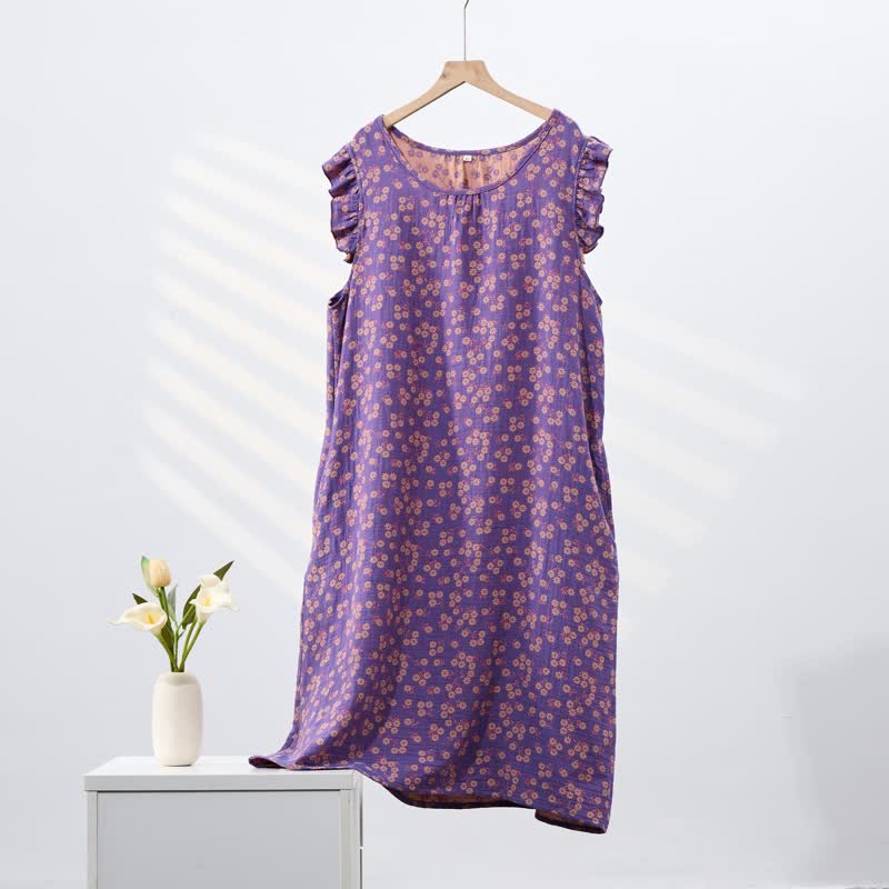 Country Daisy Pure Cotton Sleeveless Nightgown