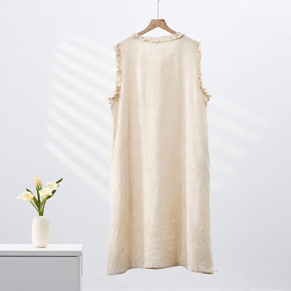 Minimalist Style Pure Cotton Sleeveless Nightgown