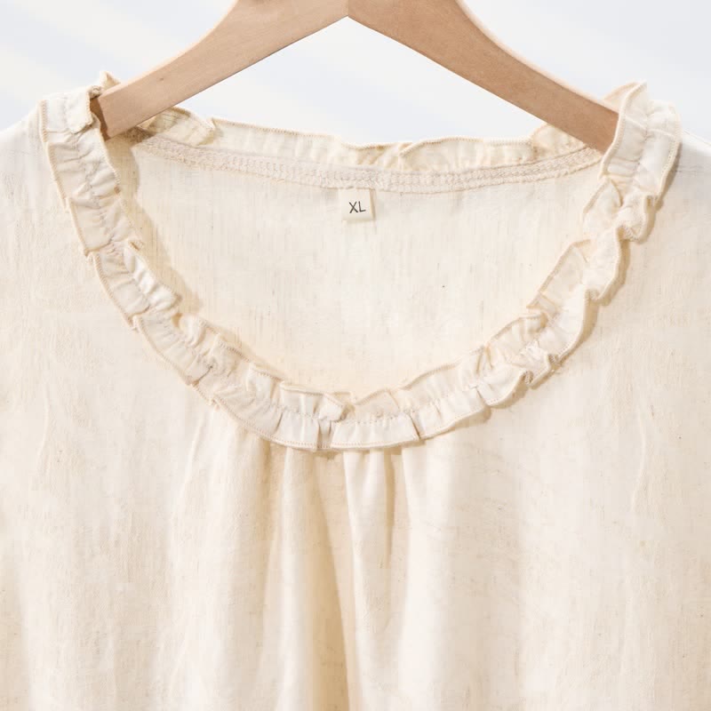 Minimalist Style Pure Cotton Sleeveless Nightgown
