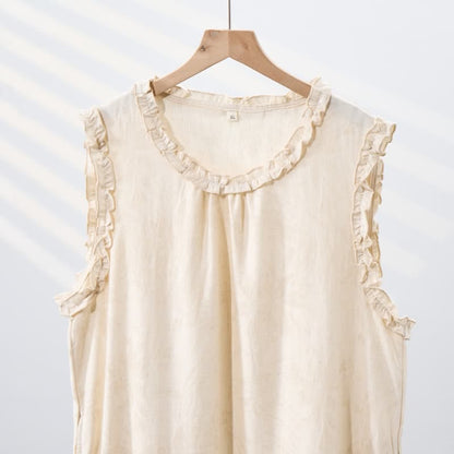 Minimalist Style Pure Cotton Sleeveless Nightgown