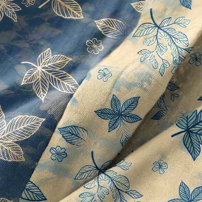 Unisex Maple Leaf Cotton Kimono Robe