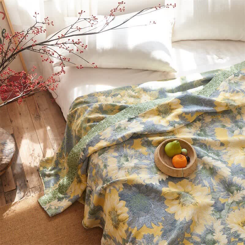 Refresh Sunflower Cotton Gauze Blanket
