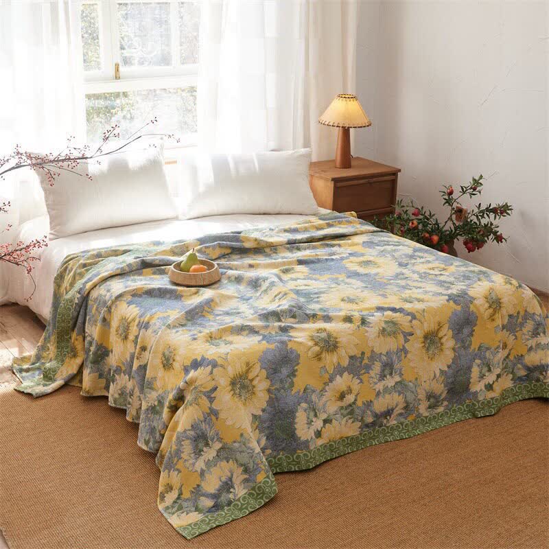 Refresh Sunflower Cotton Gauze Blanket