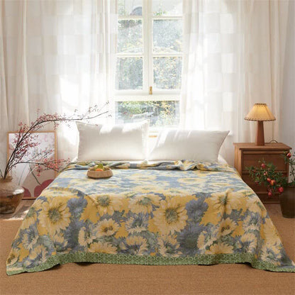 Refresh Sunflower Cotton Gauze Blanket