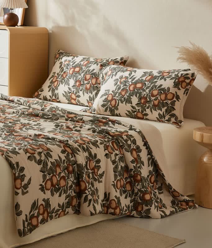 Harvest Fruit Cotton Double Gauze Quilt