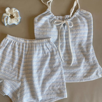 Bow Front Stripe Cami & Shorts Pajama Set