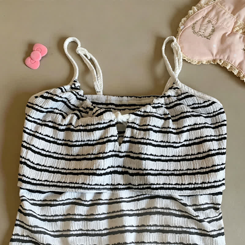 Bow Front Stripe Cami & Shorts Pajama Set