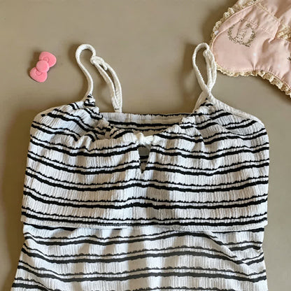 Bow Front Stripe Cami & Shorts Pajama Set