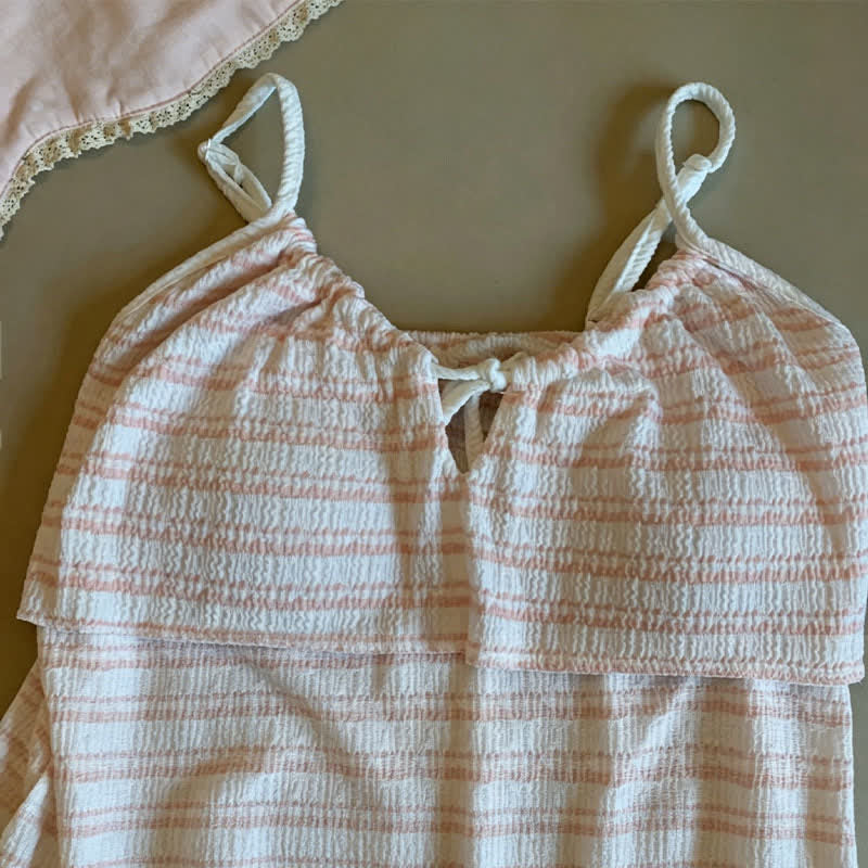 Bow Front Stripe Cami & Shorts Pajama Set