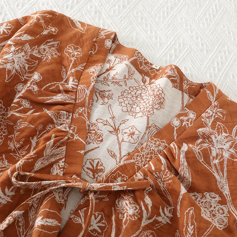 Floral Pure Cotton 3-Piece Pajama Set