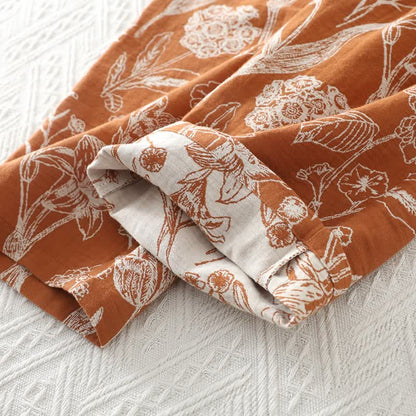 Floral Pure Cotton 3-Piece Pajama Set