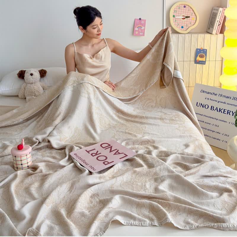 Romantic Rose Bamboo Fiber Summer Blanket