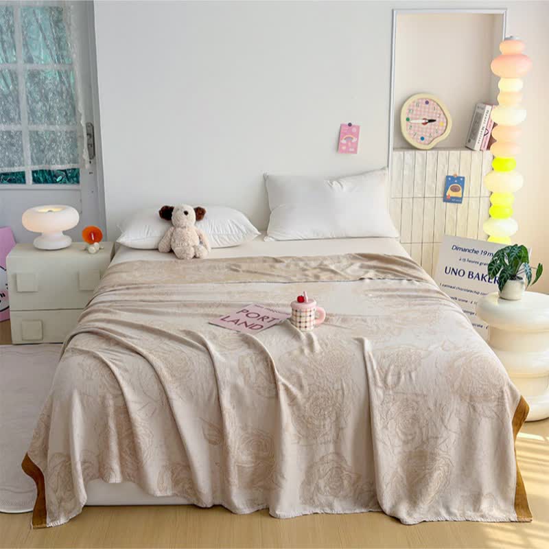 Romantic Rose Bamboo Fiber Summer Blanket