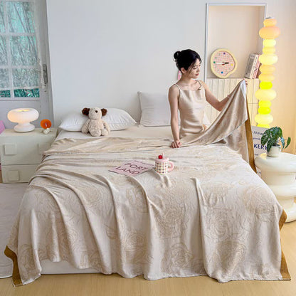 Romantic Rose Bamboo Fiber Summer Blanket