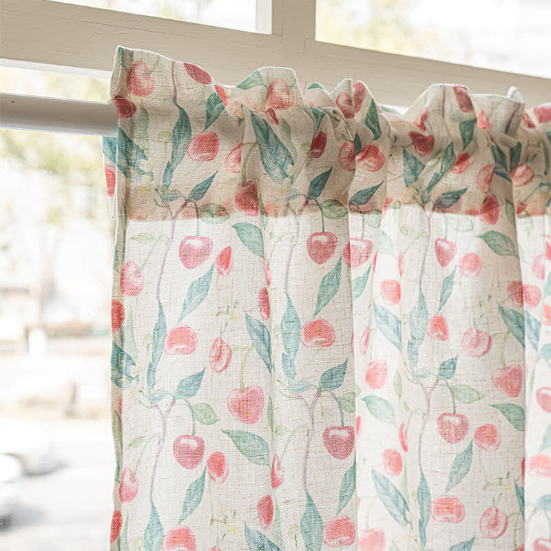 Country Cottage Cherry Small Window Drape