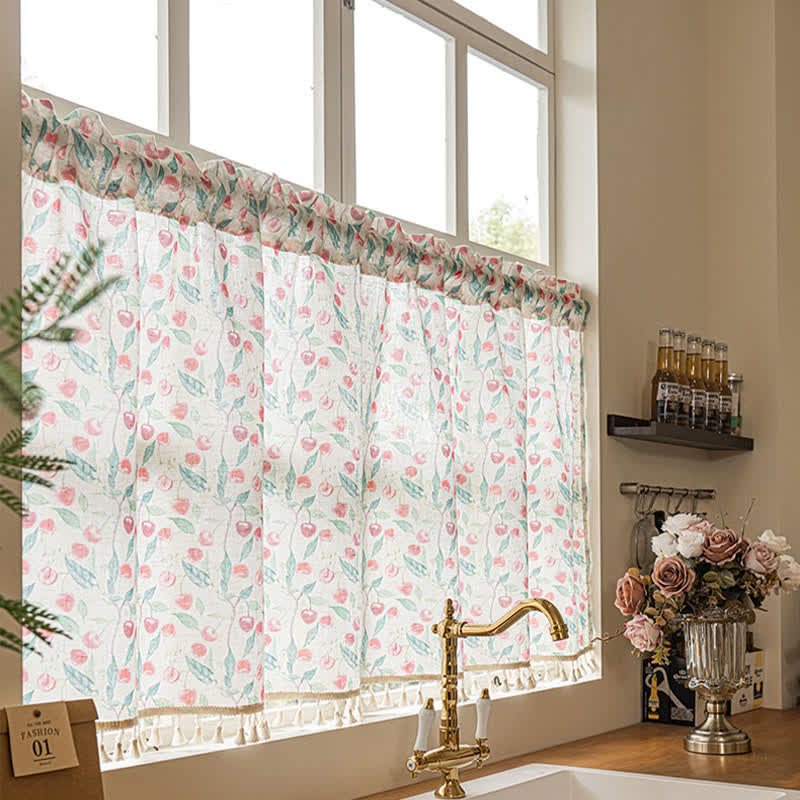 Country Cottage Cherry Small Window Drape