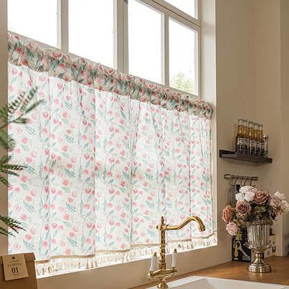 Country Cottage Cherry Small Window Drape