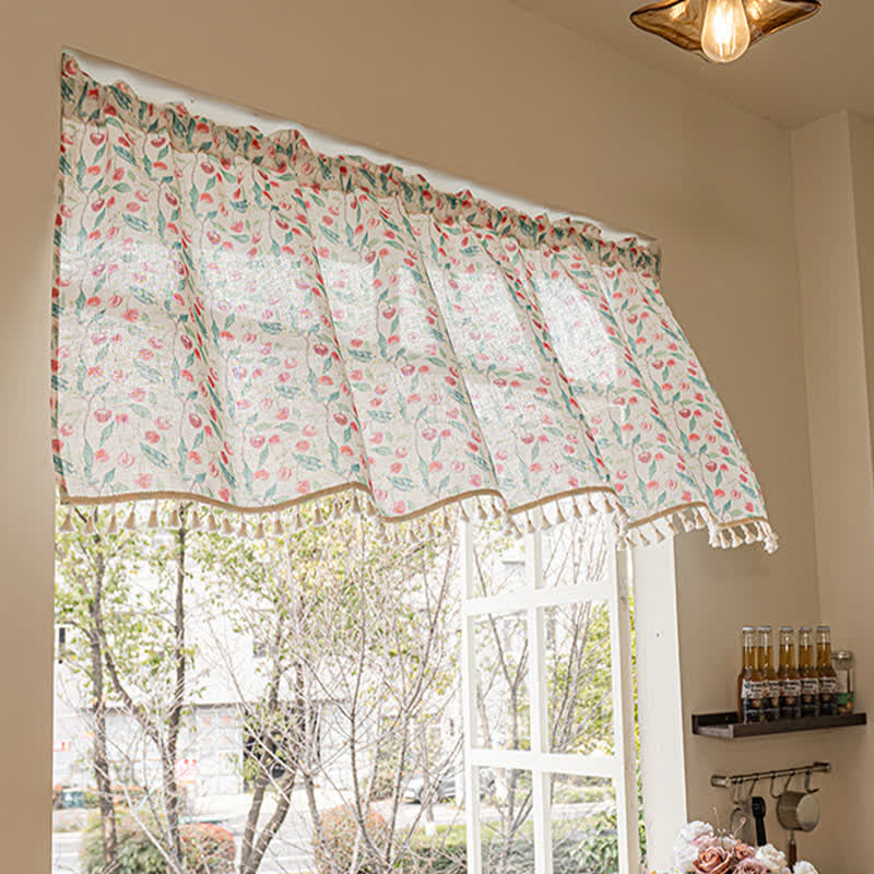 Country Cottage Cherry Small Window Drape