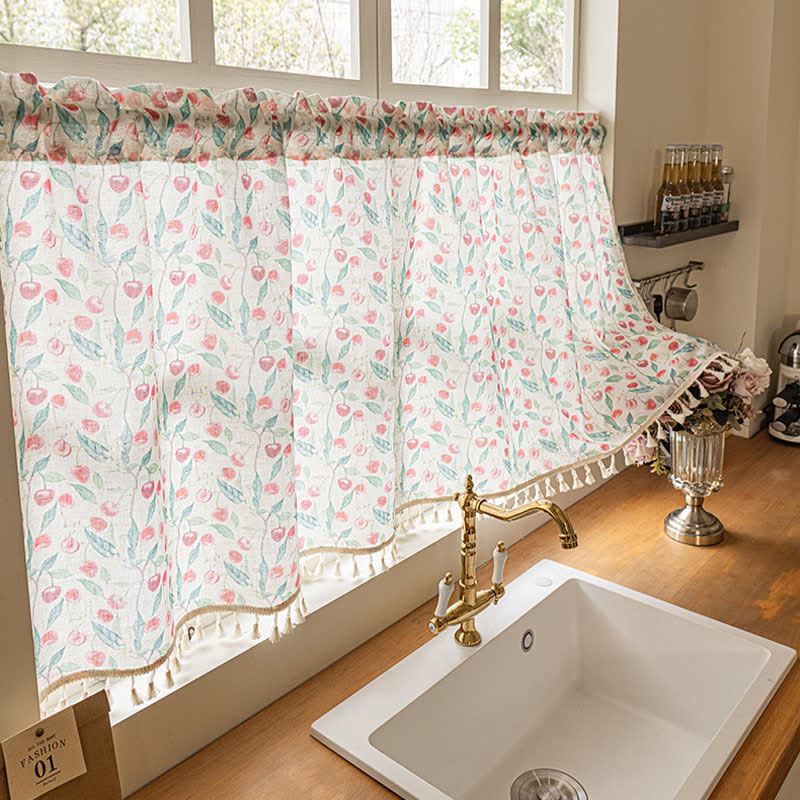 Country Cottage Cherry Small Window Drape