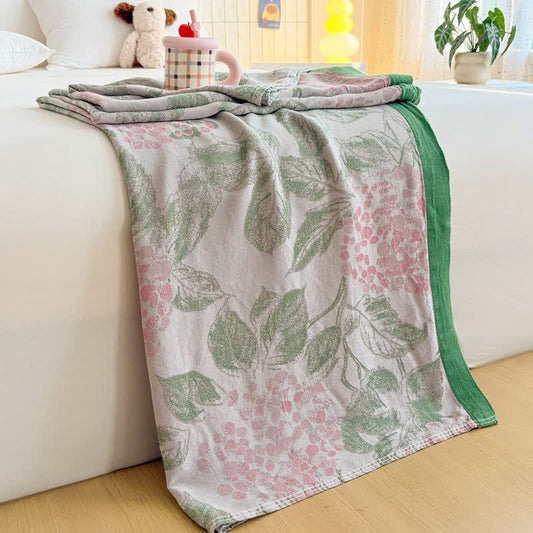 Floral & Leaf Bamboo Fiber Summer Blanket