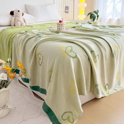 Green Heart Bamboo Fiber Summer Blanket