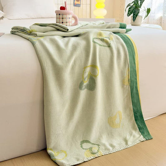 Green Heart Bamboo Fiber Summer Blanket