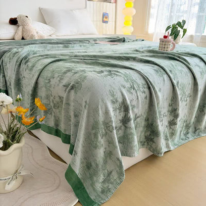 Artistic Botanical Bamboo Fiber Summer Blanket