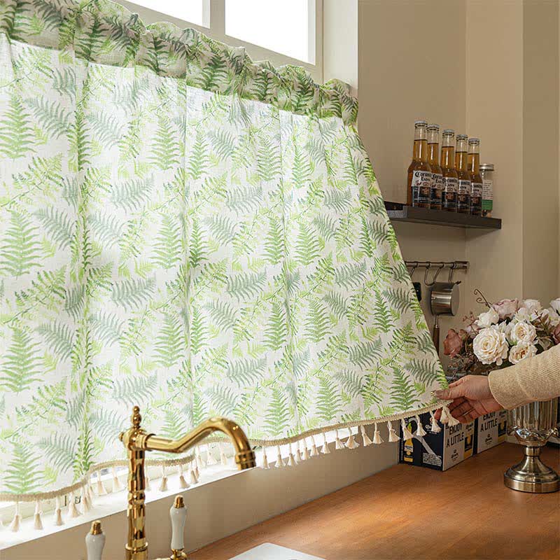 Scandinavian Style Fern Kitchen Curtain