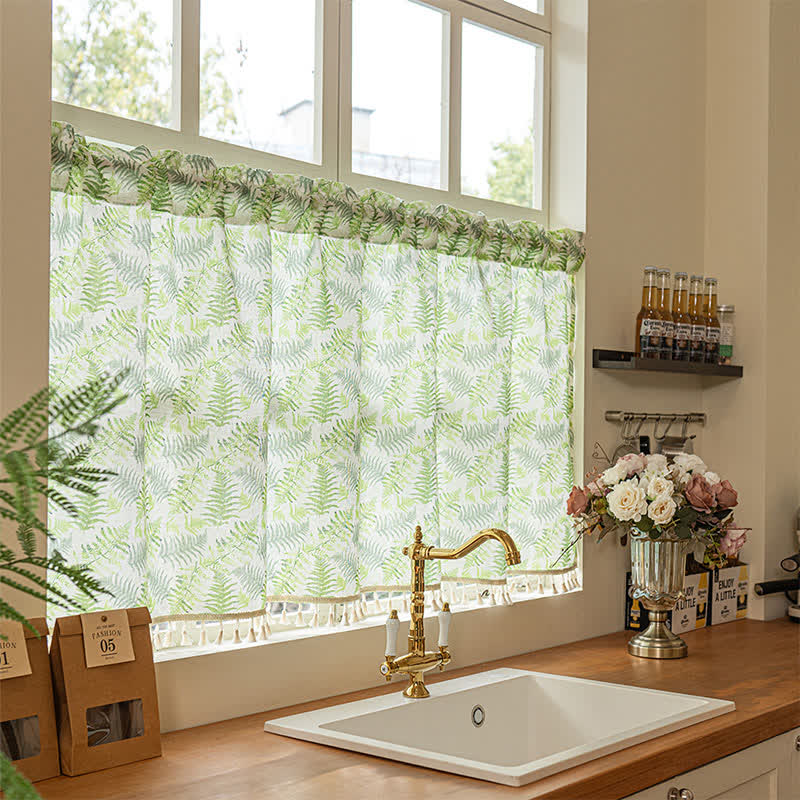 Scandinavian Style Fern Kitchen Curtain