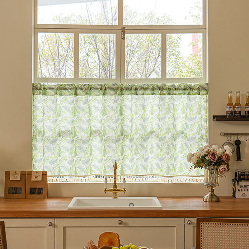 Scandinavian Style Fern Kitchen Curtain