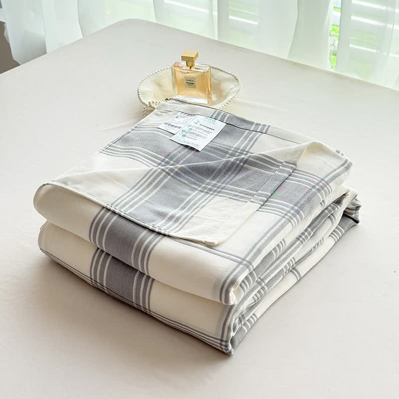 Classic Plaid Bamboo Fiber Blanket