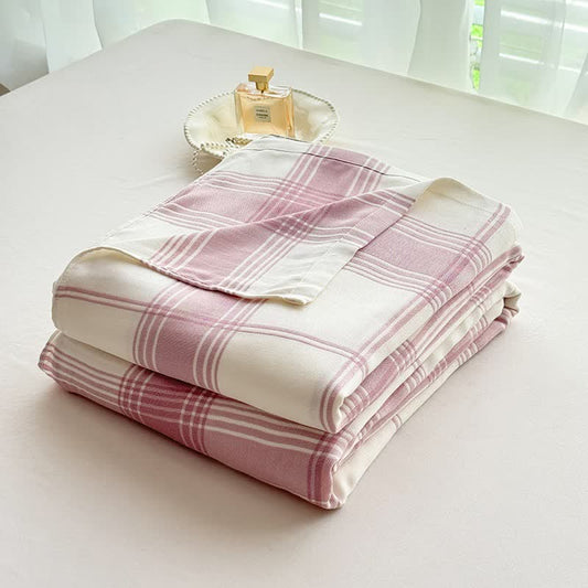 Classic Plaid Bamboo Fiber Blanket