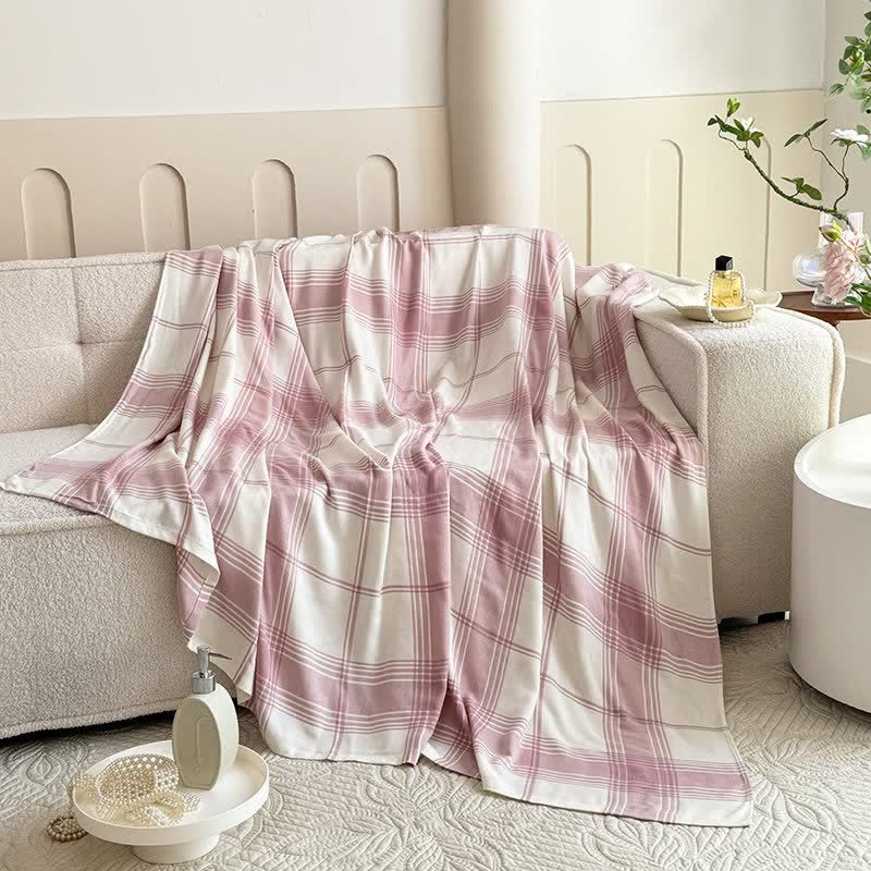 Classic Plaid Bamboo Fiber Blanket