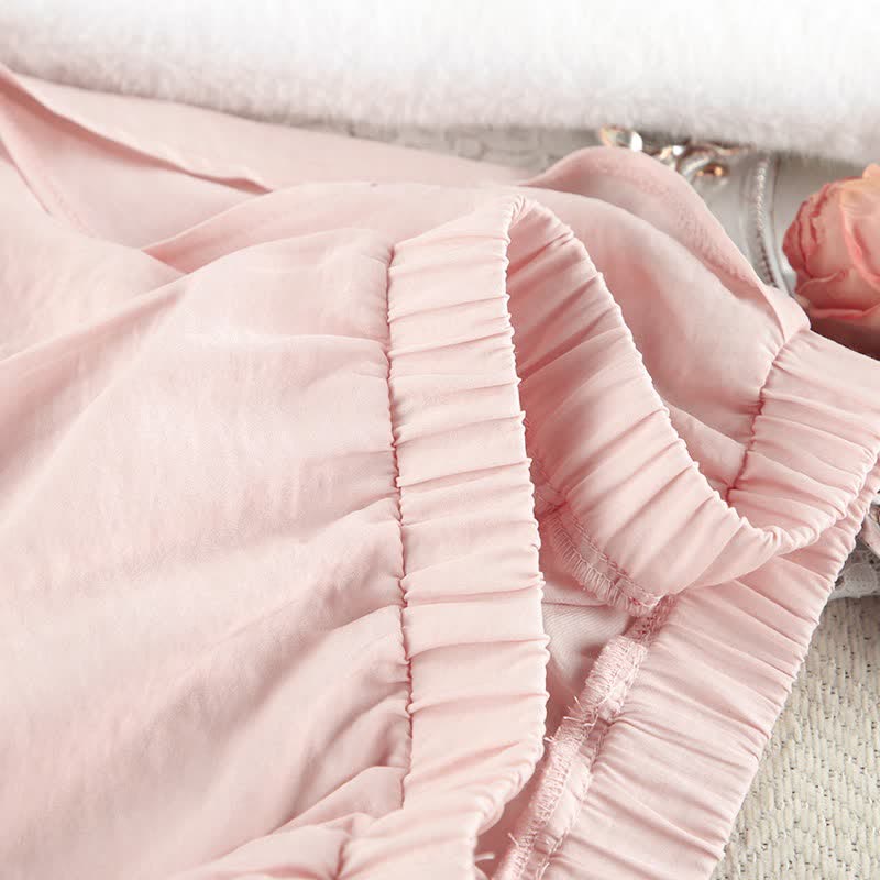Solid Blush Kimono Robe Set
