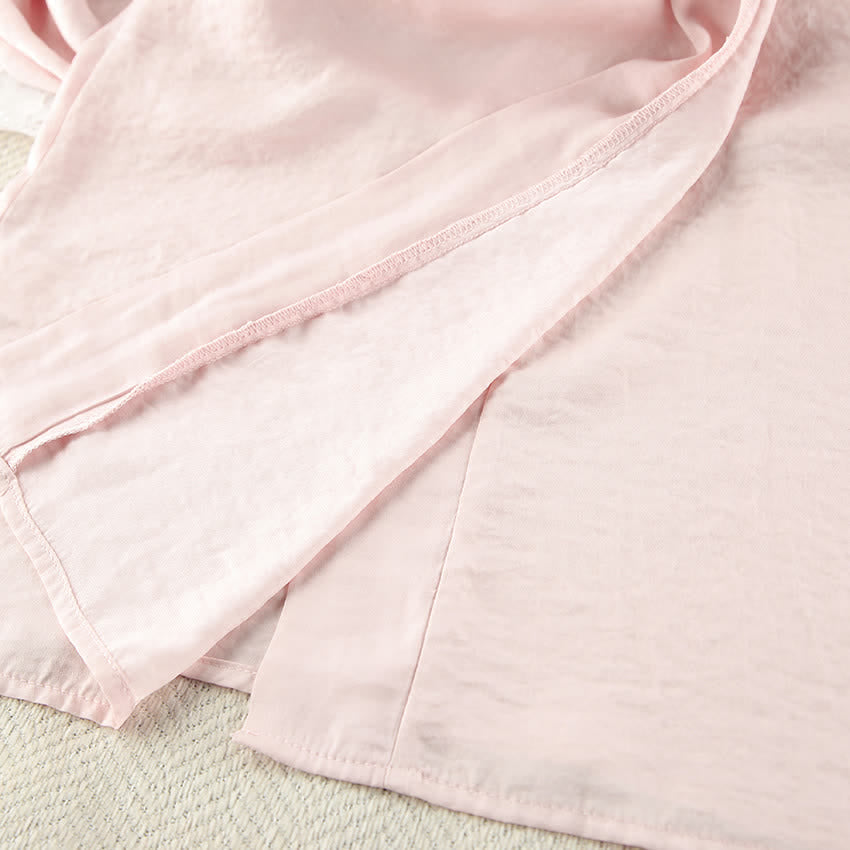 Solid Blush Kimono Robe Set