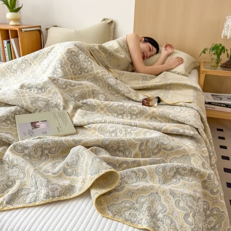 Vintage Pattern Cotton Triple Gauze Quilt