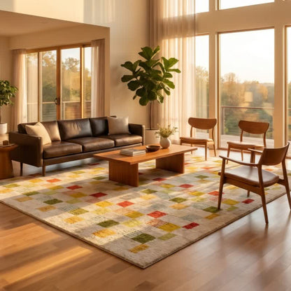 Dopamine Color Block Checkered Rug