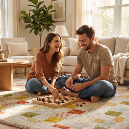 Dopamine Color Block Checkered Rug