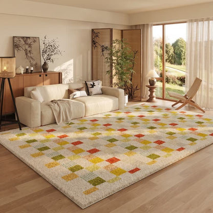 Dopamine Color Block Checkered Rug
