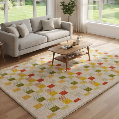 Dopamine Color Block Checkered Rug