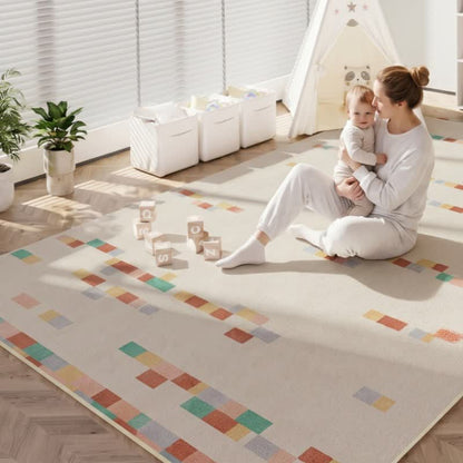 Pastel Geometric Kids Area Rug