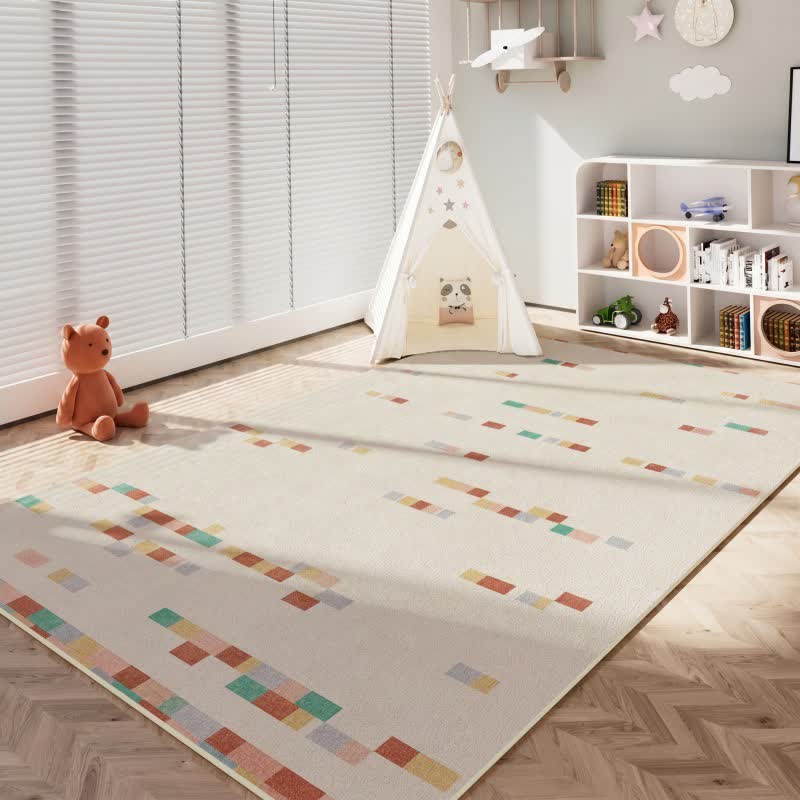 Pastel Geometric Kids Area Rug
