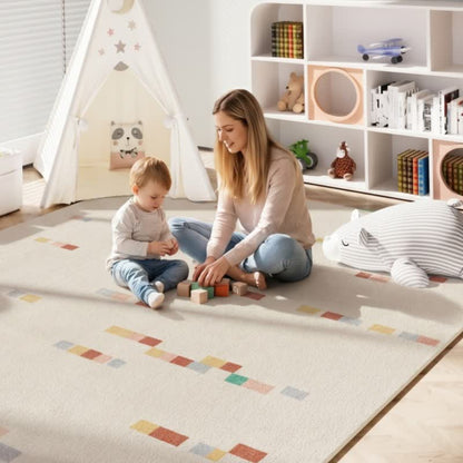 Pastel Geometric Kids Area Rug