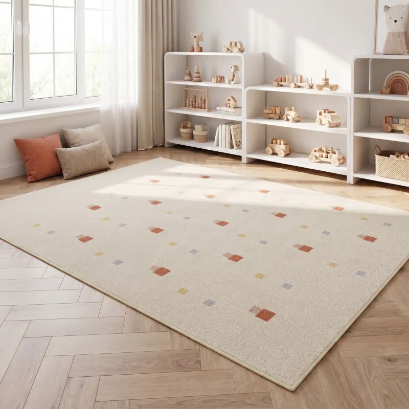 Neutral Pastel Dot Kids Area Rug