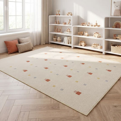 Neutral Pastel Dot Kids Area Rug