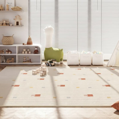 Neutral Pastel Dot Kids Area Rug