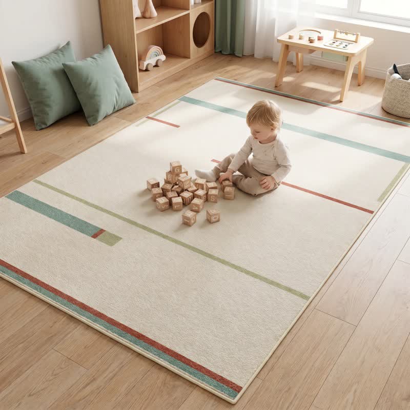 Minimalist Linear Kids Area Rug